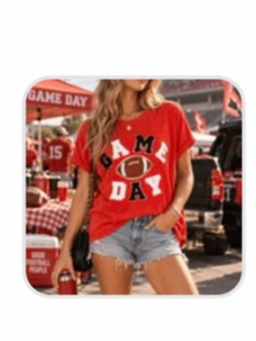 Bibi Game Day Red Graphic Tee - Unbranded oversized